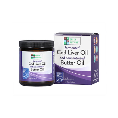 Green Pasture Fermented Cod Liver Oil & Concentrated Butter Oil Gel - Unflavored 6.4 Fl. Oz.