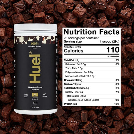 Huel Vegan Protein Powder | Chocolate Fudge Brownie | Complete Nutrition | 20G Protein, 27 Vitamins and Minerals, 100% Plant-Based, Gluten Free, Non-Gmo, Lactose Free | 26 Servings