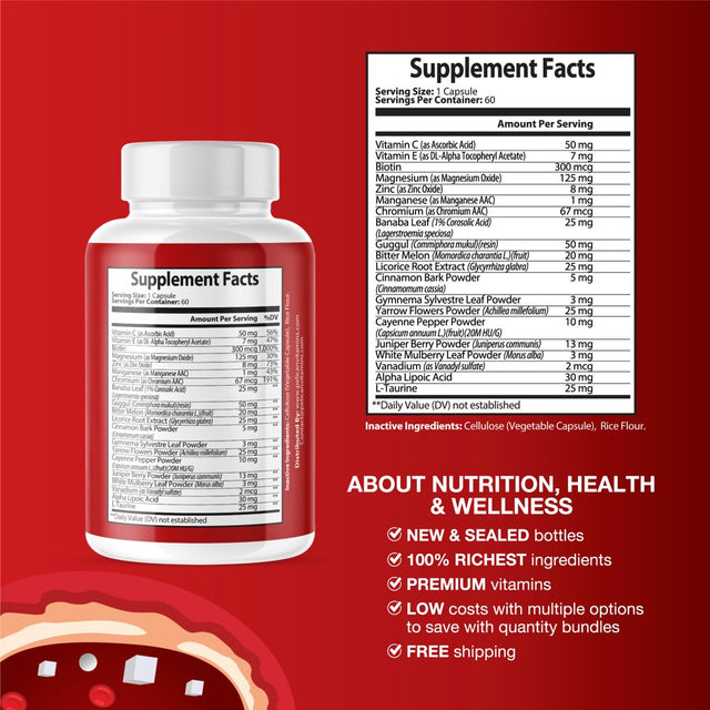 Mellitox- Blood Sugar/Energy/Cardiovascular Support- 12 Bottles- 720 Capsules- Dr. Pelican