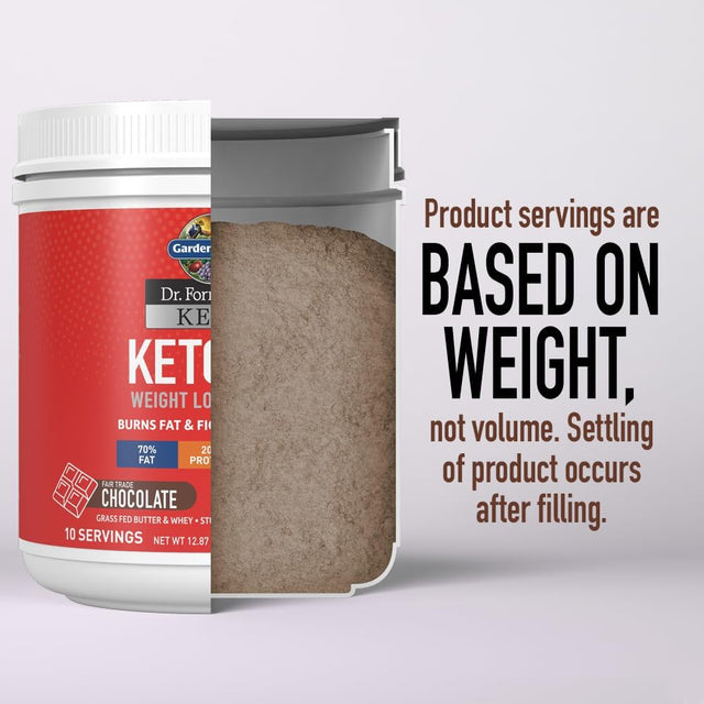 Garden of Life Dr. Formulated Keto Fit Weight Loss Shake - Chocolate Powder, 10 Servings, Truly Grass Fed Butter & Whey Protein, Studied Ingredients plus Probiotics, Non-Gmo, Gluten Free, Keto, Paleo