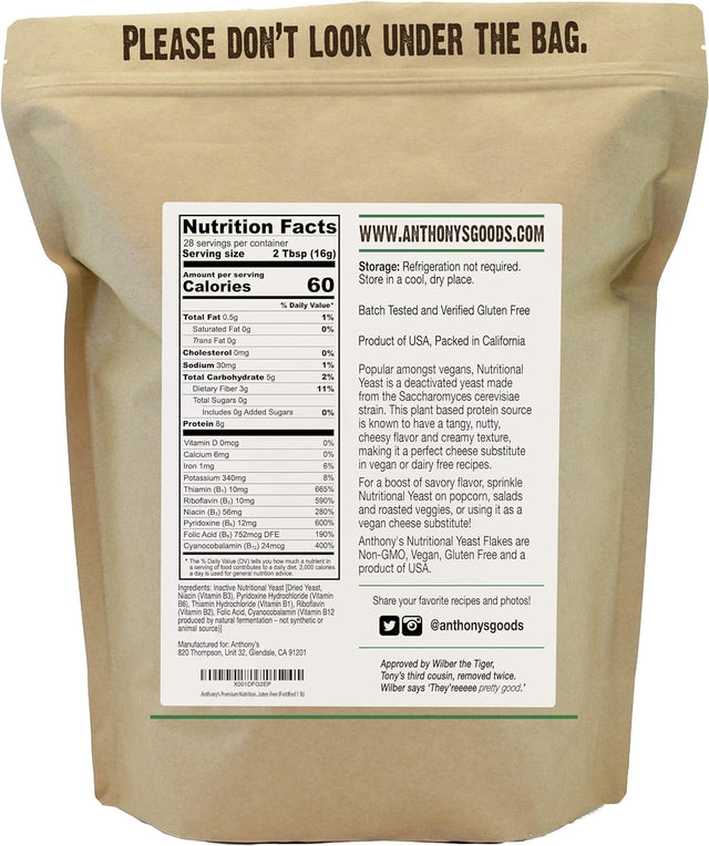 Anthony'S Premium Pea Protein 2Lb & Nutritional Yeast Flakes 1Lb