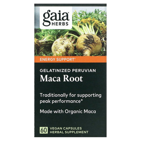 Gaia Herbs, Gelatinized Peruvian Maca Root, 60 Vegan Capsules