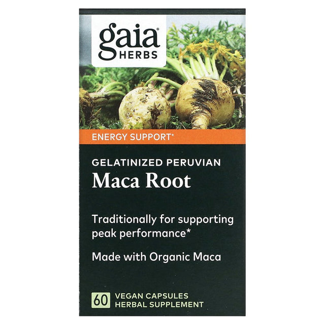 Gaia Herbs, Gelatinized Peruvian Maca Root, 60 Vegan Capsules