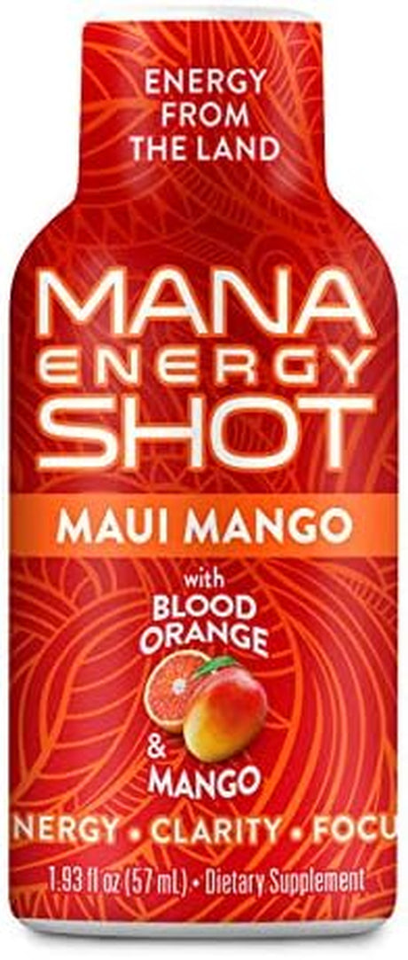 Maui Mango Shot- All Natural Plant Based W/Vitamin C, B12, Zinc for Energy, Focus, Clarity, Immunity Support, Antioxidant, Fatigue, Brain Fog,Performance (12PACK)