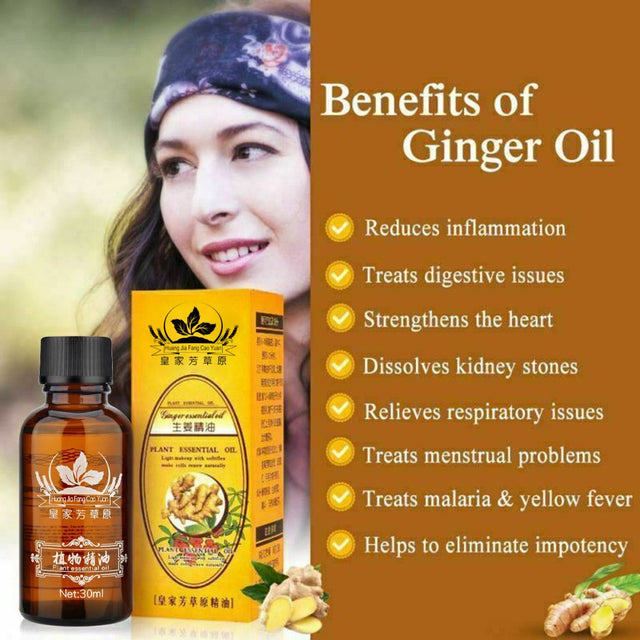 Orientleaf 2 Pcs Belly Drainage Ginger Oil with Derma Roller (0.5Mm) Kit, Natural Drainage Ginger Essential Oil, Relax Massage Liquid Herbal Massage Oil, Valentine'S Day Set