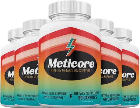 (Official) 5 Pack Meticore Weight Management Keto Pills, Energy Support - 300 Capsules