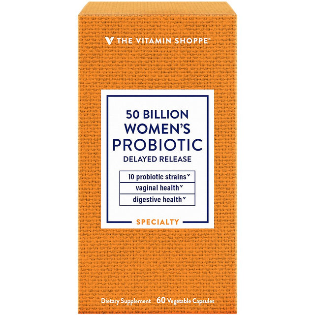 Women'S Probiotic Delayed Release 50 Billion - with 10 Probiotic Strains to Support Digestive, Immune & Vaginal Health or Yeast Imbalance - Shelf Stable (60 Veggie Caps) by the Vitamin Shoppe