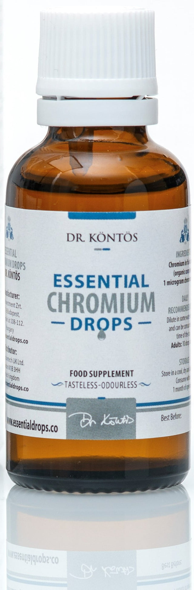 Dr. Kontos Essential Chromium Drops – FULVIC ACID with Chromium, an Organic Complex Supports Healthy Blood Sugar Levels, Carbohydrate Catabolism and Weight Management – Vegan Friendly Formula 1 Fl Oz