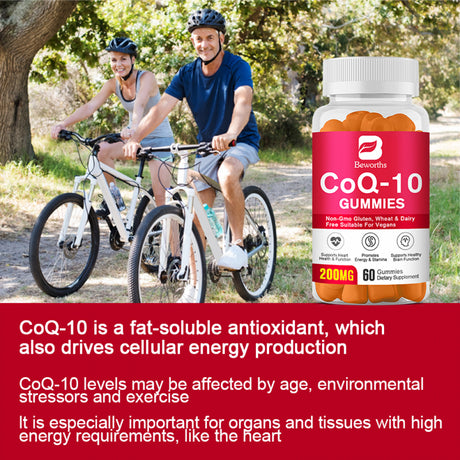 BEWORTHS Coq10 Gummies 200Mg Support Promotes Cardiovascular Heart Health Vegan Gluten Free Ultra High Absorption - 60 Count