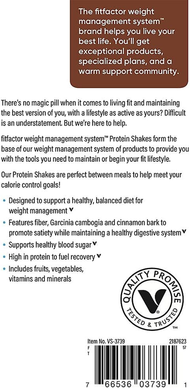 Fitfactor Protein Shake Supports Appetite Control and Weight Management - Milk Chocolate (2.78 Lbs. / 30 Servings)