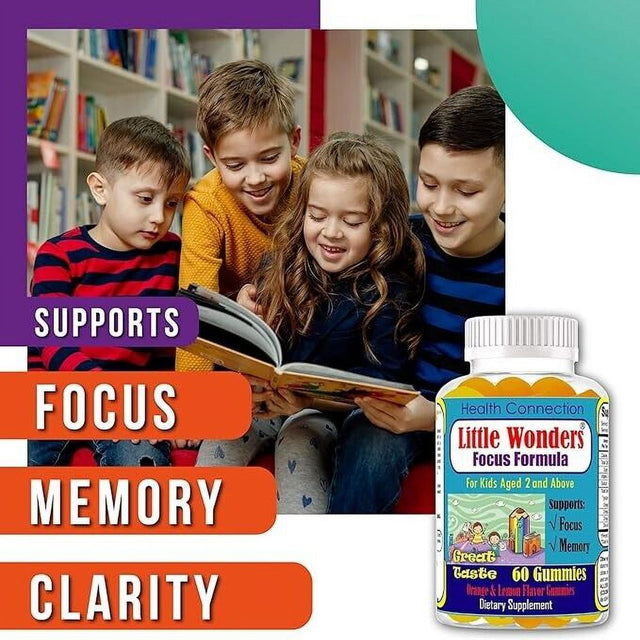 Brain Booster Supplement Focus Gummies for Kids & Teens Brain Support Gummy 60 Gummies