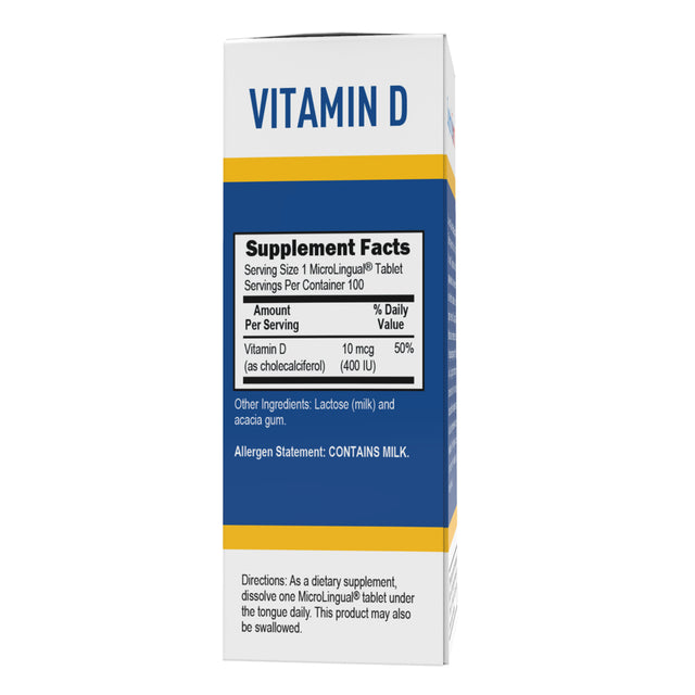 Superior Source Vitamin D3 400 IU under the Tongue Quick Dissolve Sublingual Tablets - 100 Count Dietary Supplement