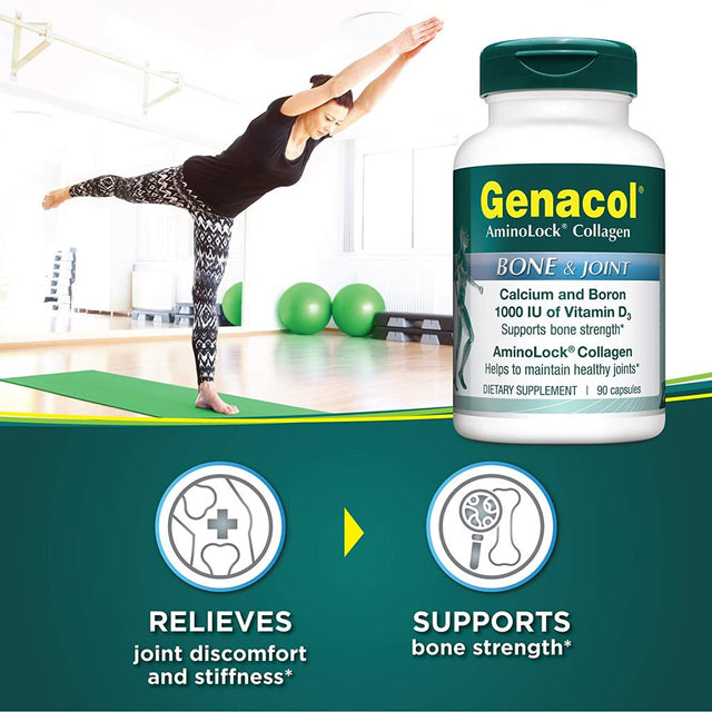 Genacol Bone & Joint Support Supplement with Calcium, Boron, Magnesium, Vitamin D3 & Hydrolyzed Collagen, 90 Capsules