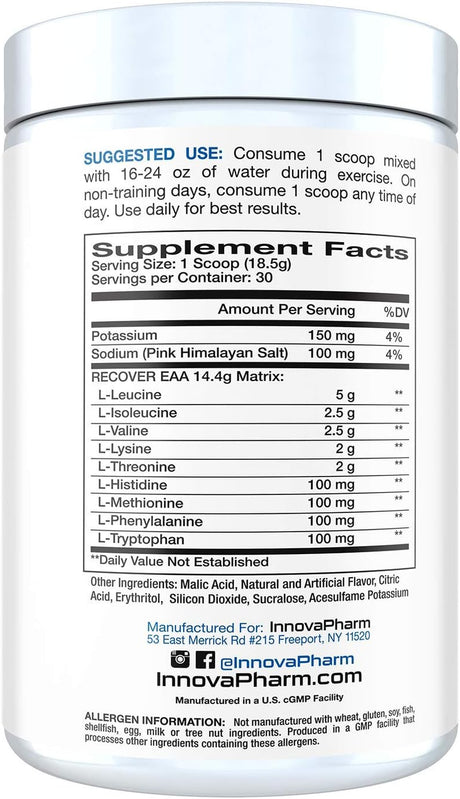 Innovapharm Recover EAA Powder - Lemon Lime SLUSHY - 18.3 Ounces