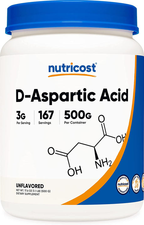 Nutricost D-Aspartic Acid (DAA) Powder 500G - DAA Supplement