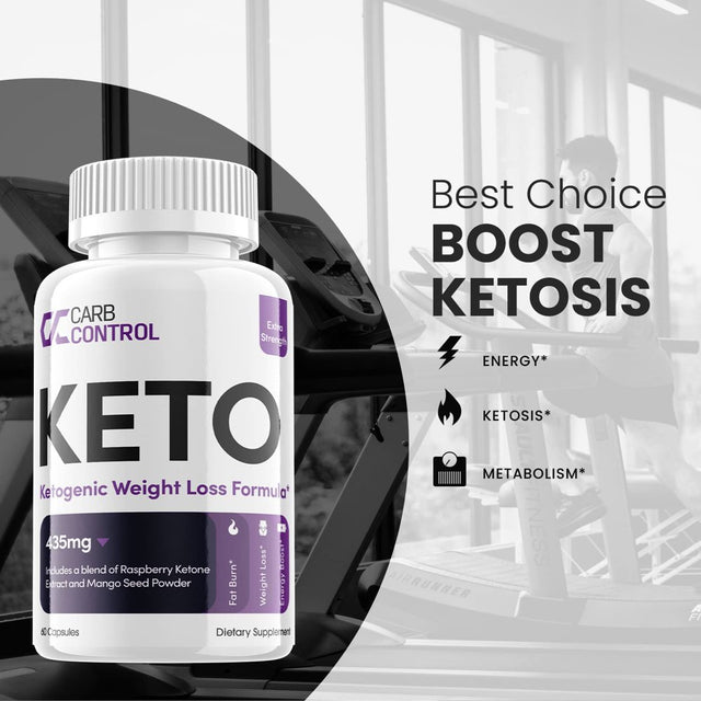 Carb Control Keto - Ketogenic Weight Loss - Energy & Focus Boosting Dietary Supplements for Weight Management & Metabolism - Advanced Fat Burn Raspberry Ketones Pills - 120 Capsules (2 Pack)