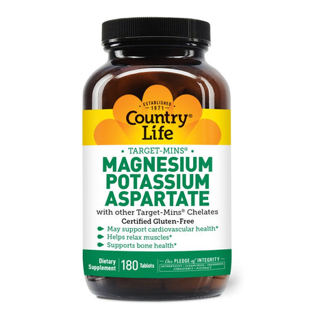 Country Life Magnesium-Potassium-Aspartate 180 Tablet