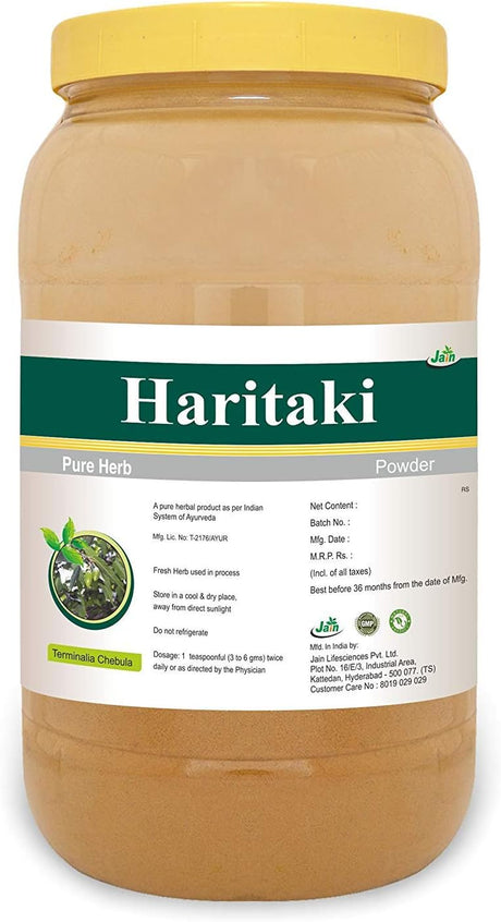 Jain'S Haritaki Harade Powder - 1 Kg - Indian Ayurveda'S Pure Natural Herbal Supplement Powder