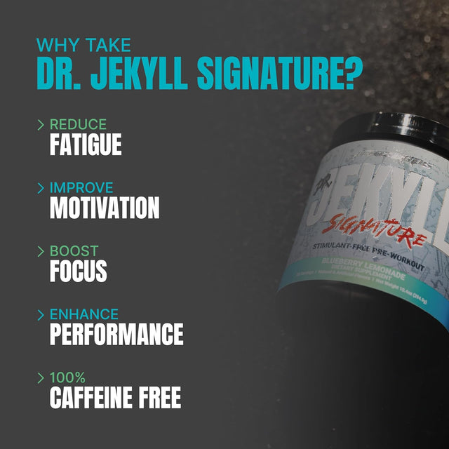 PROSUPPS Dr. Jekyll Signature Pre-Workout Powder, Stimulant & Caffeine Free, Intense Focus, Energy & Pumps, (30 Servings, Blueberry Lemonade)