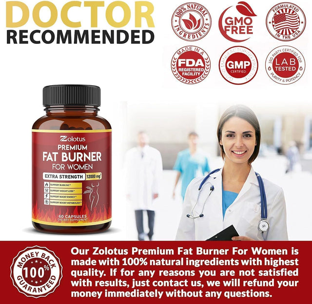 Premium Weight Loss Pills for Women, the Best Fat Burners for Women and Men, Energy Pills, Highest Potency with Green Tea Extract 98%, 2 Months Supply