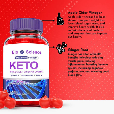 (5 Pack) Bioscience Keto ACV Gummies - Energy & Focus Boosting Dietary Supplements for Weight Management & Metabolism - Fat Burn - 300 Gummies