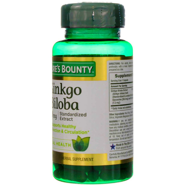 Nature'S Bounty Ginkgo Biloba Pills and Herbal Supplement, Supports Brain Function and Mental Alertness, 120Mg, 100 Capsules