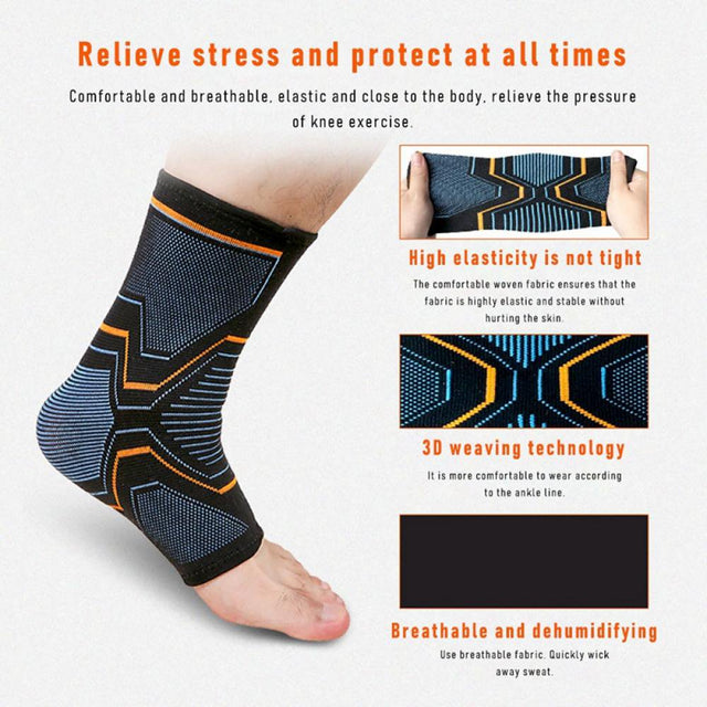 FNNMNNR Ankle Compression Sleeve Arch and Ankle Support for Men and Women (Single Pack) Medical Foot and Ankle Brace for Running Injury Recovery Neuropathy Heel and Achilles Tendinit