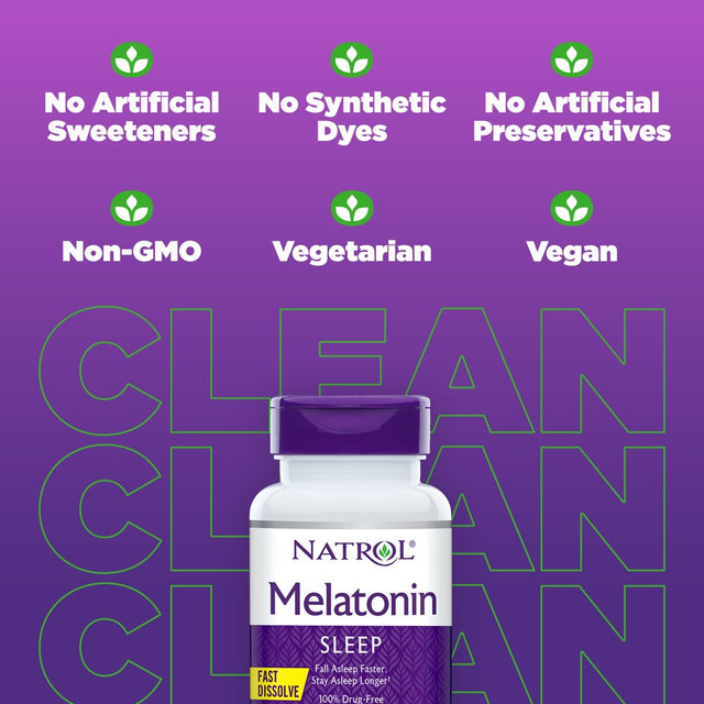 Natrol Melatonin Fast Dissolve Sleep Aid Tablets, Strawberry, 1Mg, 90 Count