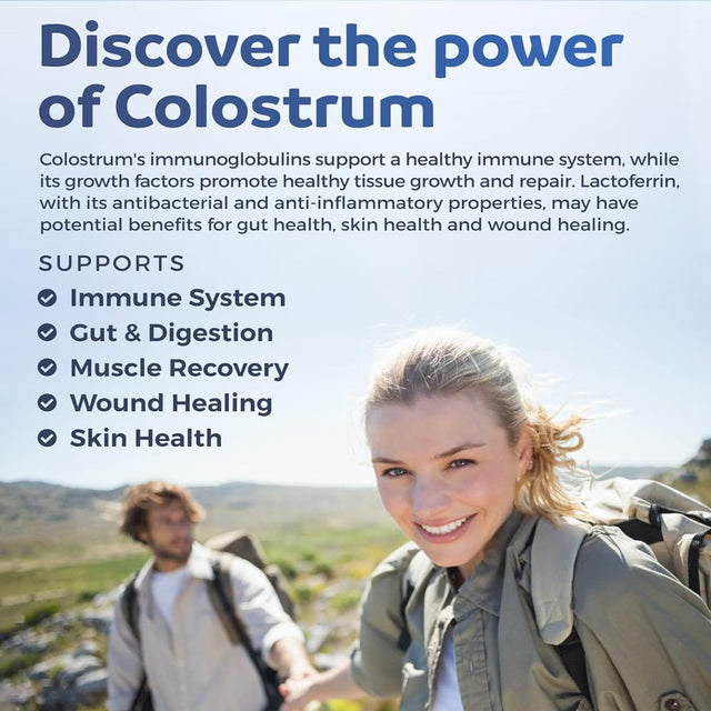 Healths Harmony Colostrum 1000Mg (Non-Gmo) 30% Igg Immunoglobulins - Immune System Support, Gut Health and Respiratory Health Supplement - Low Heat Processed Bovine Colostrum - 60 Capsules