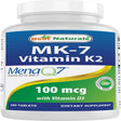 Best Naturals Vitamin D3 with K2 (MK7) 5000 IU Vitamin D3 & 100 Mcg Vitamin K2 MK7, 180 Tablets | Supports Supplement Bone and Heart Health