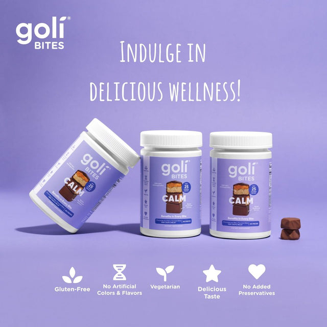 Goli Nutrition Calm Ashwagandha Bites, Chocolate Acai Berry, 30 Count