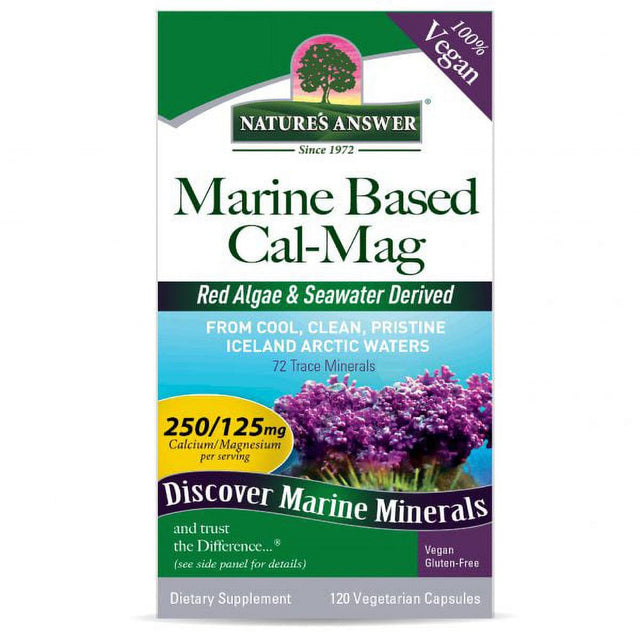 Nature’S Answer Marine Based CAL/MAG 500/250, Calcium/Magnesium, 120 V-Caps