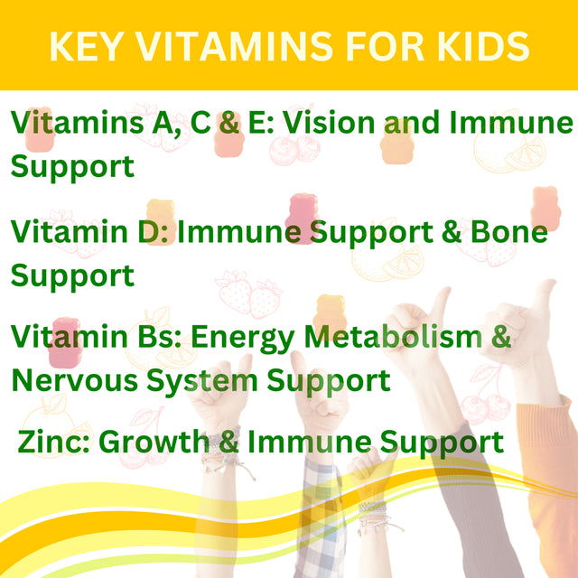 Greenfield Nutritions - Halal Kids Gummy Multivitamin, Vitamin C, D3, and Zinc for Immunity, B6 & Methyl B12 for Energy - Gelatin Free and Gluten Free-90 Gummies