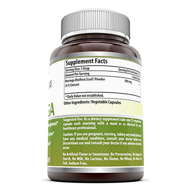 Amazing Formulas Moringa 4:1 Extract 500 Mg 120 Vcaps