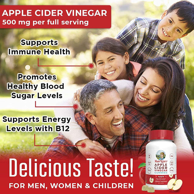 Maryruth'S Apple Cider Vinegar Gummies | ACV Gummies for Immune Support | Vegan | Non-Gmo | Gluten Free | 60 Count