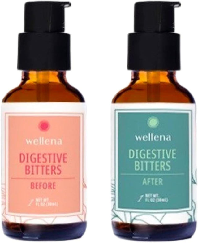 Wellena Digestive Bitters Kit, before and after Meal Liquid Herbal Supplement, Healthy Digestion and Hormone Support, Helps Digestion