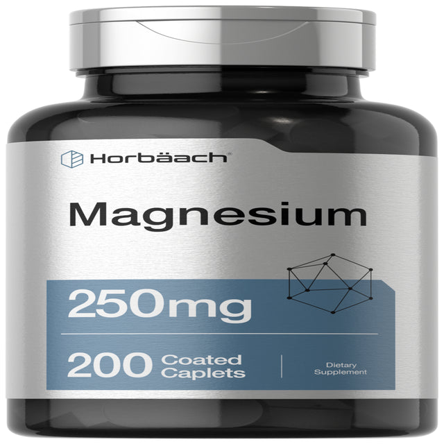 Magnesium Oxide 250Mg | 200 Caplets | Vegetarian Formula | by Horbaach