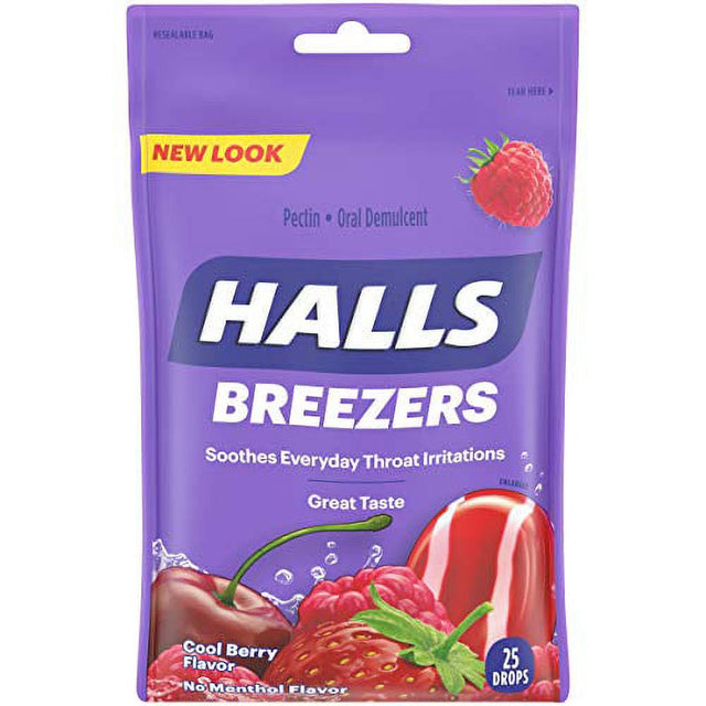 HALLS Breezers Cool Berry Drops, 25 Drops