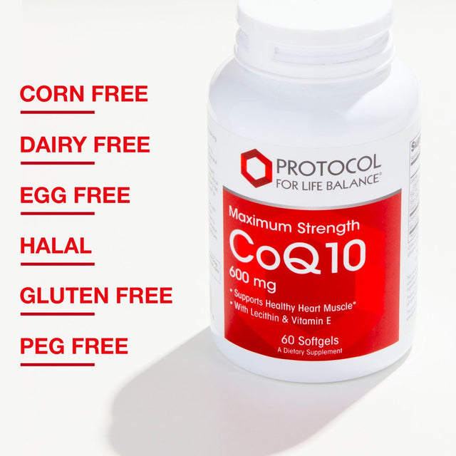 Protocol Coq10 600Mg with Vitamin E - Heart Health Support - 60 Softgels