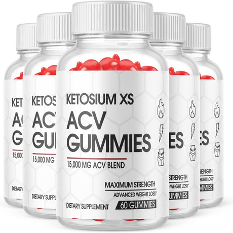 (5 Pack) Ketosium XS ACV Gummies - Supplement for Weight Loss - Energy & Focus Boosting Dietary Supplements for Weight Management & Metabolism - Fat Burn - 300 Gummies