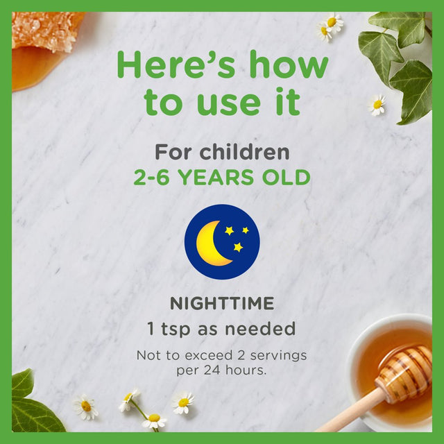 Zarbee’S Kids Cough + Mucus Nighttime with Honey, Ivy Leaf, Zinc & Elderberry, Mixed Berry, 4FL Oz