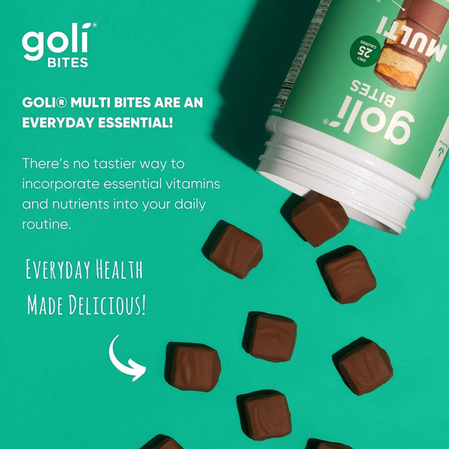 Goli Nutritional Supplement, Multi Vitamin Chewable Bites - 30 Count - Milk Chocolate Vanilla Cocoa Flavor 10+ Vitamins & Nutrients for Overall Health & Wellbeing, Immune, Nervous System Support