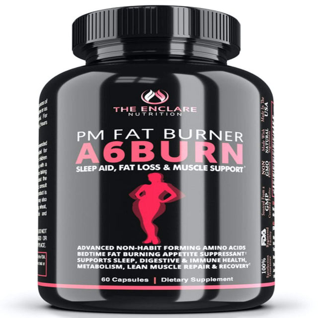 Appetite Suppressant for Weight Loss Men or Women, Bovine Colostrum, 60 Capsules, Night Time Fat Burner and Sleep Aid, Metabolism Booster, Amino Acid A6Burn Diet Pills, Support Lean Muscle