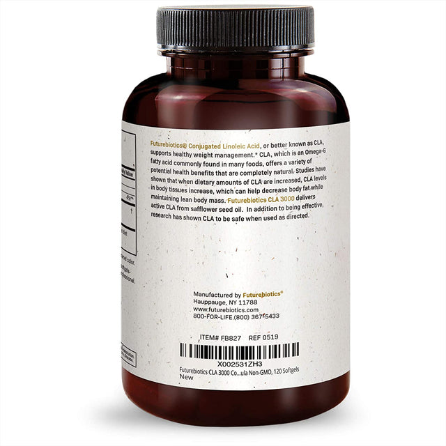 Futurebiotics CLA 3000 Extra High Potency - Non-Stimulating Conjugated Linoleic Acid, Non GMO, 120 Softgels