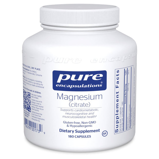 Pure Encapsulations Magnesium (Citrate) | Supplement for Sleep, Heart Health, Muscles, and Metabolism* | 180 Capsules