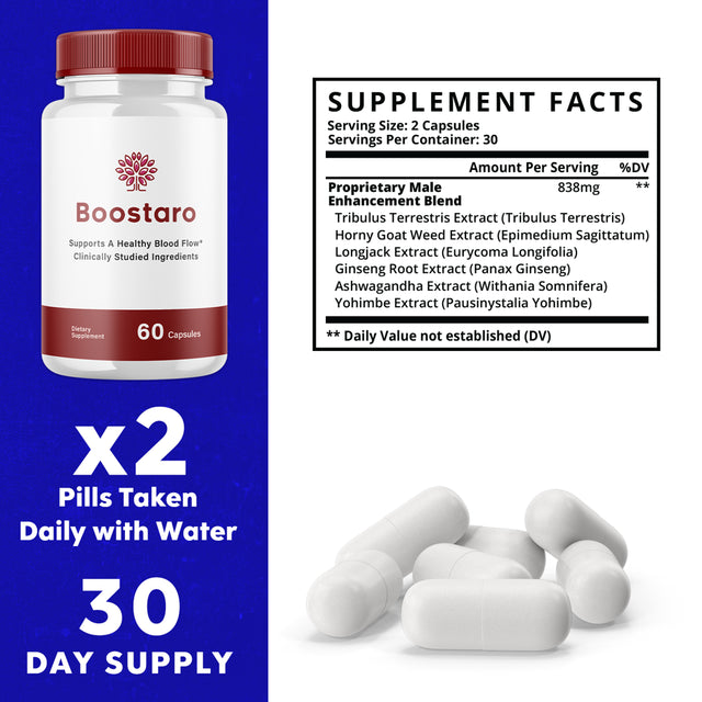 (1 Pack) Boostaro - Dietary Supplement - 60 Capsules