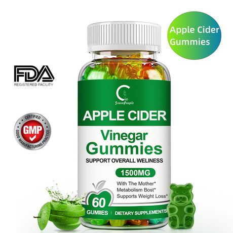 Apple Cider Vinegar Gummies - 1500Mg - Formulated to Support Weight Loss Efforts & Gut Health - Supports Digestion, Detox & Cleansing - ACV Gummies (60 Gummies)