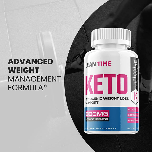 Lean Time Keto - Pills for Ketogenic Weight Loss Support - Energy Boosting Supplements for Weight Management and Metabolism - Advanced Ketogenic Ketones - 120 Capsules (2 Pack)