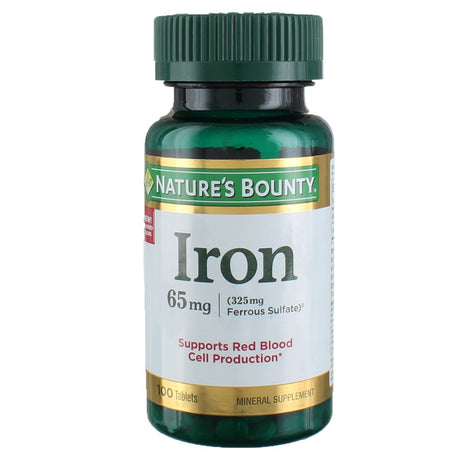 Nature'S Bounty Mineral Supplement Iron Tablets, 65 Mg, 100 Ct