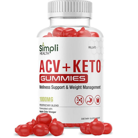 Simpli Keto Gummies - Simpli ACV Gummy’S - Supplement for Weight Loss - Energy & Focus Boosting Dietary Supplements for Weight Management & Metabolism - 60 Gummies